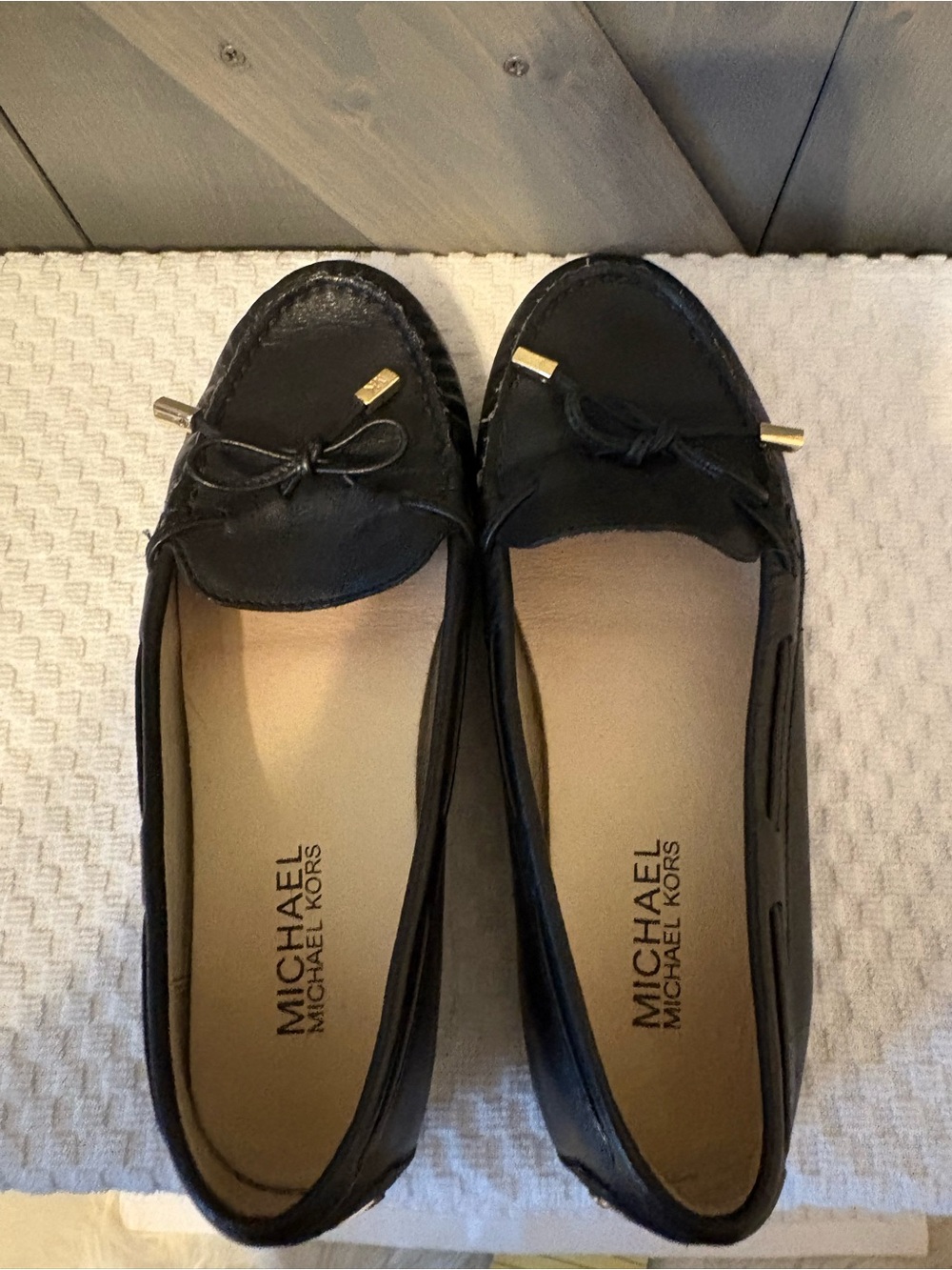 MICHAEL Michael Kors Sutton Black Leather Moccasin Loafers Size 6 - Picture 5 of 13